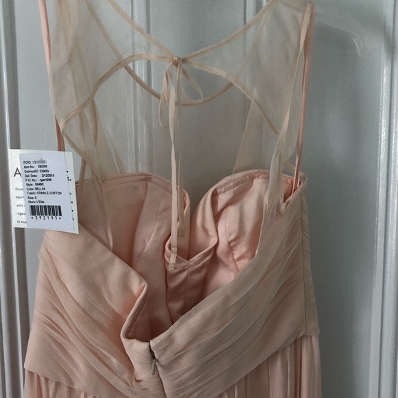 NWT Amsale Crinkle Chiffon Bridesmaid Dress - Picture 5 of 9